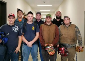 Capital Region BOCES welding students Dahkeya King and Connor Fancer pose along with classmates and teacher Chris Panny at the annual Ag High school Day at SUNY Cobleskill.