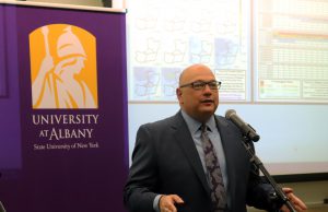 Capital Regiona BOCES' Capital Region BOCES' Senior Executive Officer Joseph P. Dragone speaks at a news conference at the University of Albany