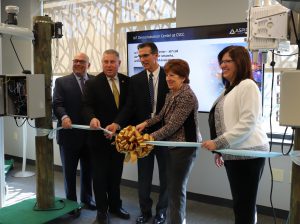 A group of partners of the Albany South Campus cut the ribbon opening a new high-tech demonstration and learning lab.