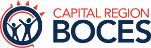 Navy blue and red Capital Region BOCES logo