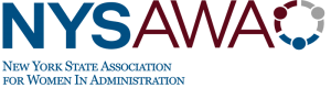 Navy blue and burgundy New York State Association For Women In Administration logo
