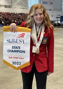Jocelyn Howe, a Global Fashion student, won the New York State SkillsUSA Championship in the job interview contest