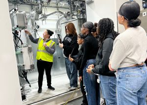Students are lead on a tour of a high tech facility