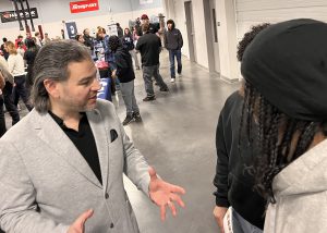 Employer and student talk