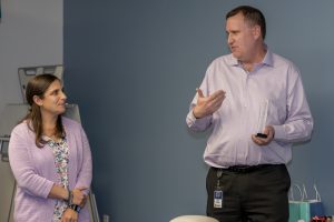 Jennifer Bloomingdale receives March 2025 improvement commitment award from Mike Sylofski