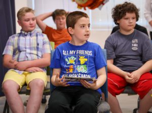 Picture of fifth graders who are being celebrated for moving on to middle school. 