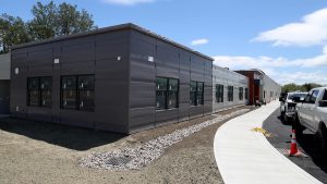 A picture from the front corner of the Extension Center.