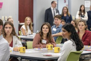 Student school board members take part in a interactive training and Q&A about their new formal roles on local school boards. 