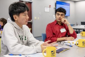 Shenendehowa student speaks during the Student BOE Training at Capital Region BOCES on Wednesday, September 17, 2025.