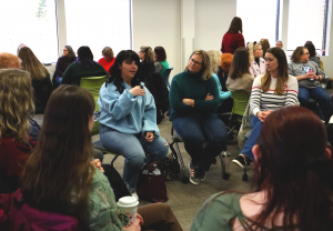 School librarians discuss censorship, wellness and self-care during a Communication Coordinators meeting at Capital Region BOCES. 