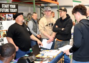 Students and a recruiter