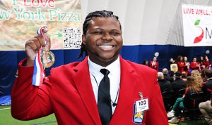 Alijah Littman with metal 