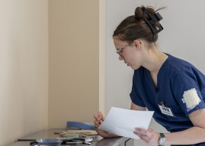 Two-Year Sequence of Health Careers student Amelia Smith, BHBL. recording information