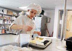 Student preparing food