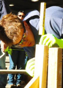Student takes measurement