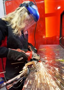 Female welder