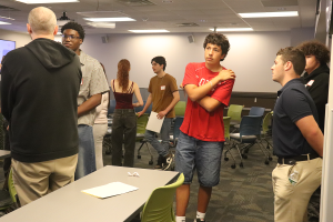Students talk about the discussion agreements for the Elevating Student Voices program at Capital Region BOCES.